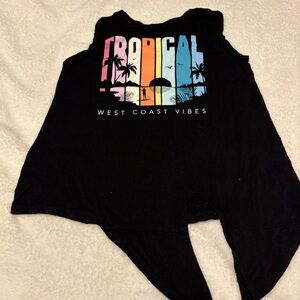 Tropical Vibes Kids Tank Top - Black